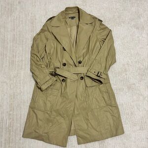 Vince Double-Breasted Khaki Trench Coat